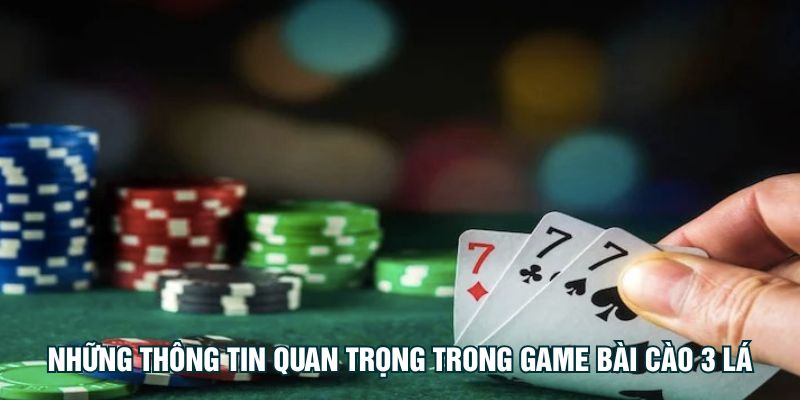 Những thông tin quan trọng trong game bài cào 3 lá